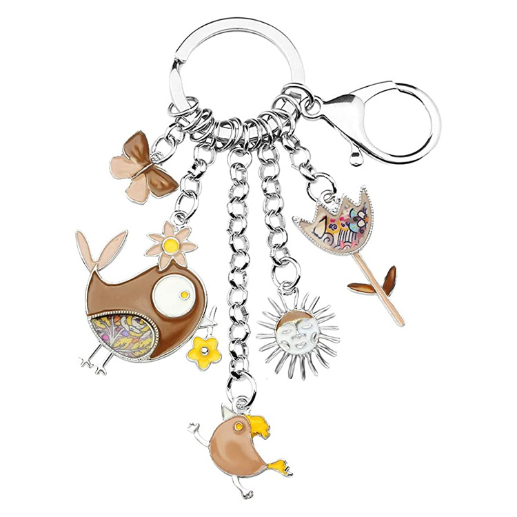 Beg Bunga Wanita Customs Enameled Keychain Purse Accessories
