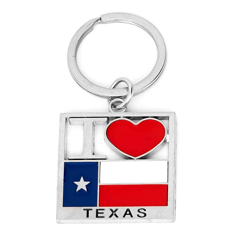 Özel Keying Texas Souvenir Keychain Metalic