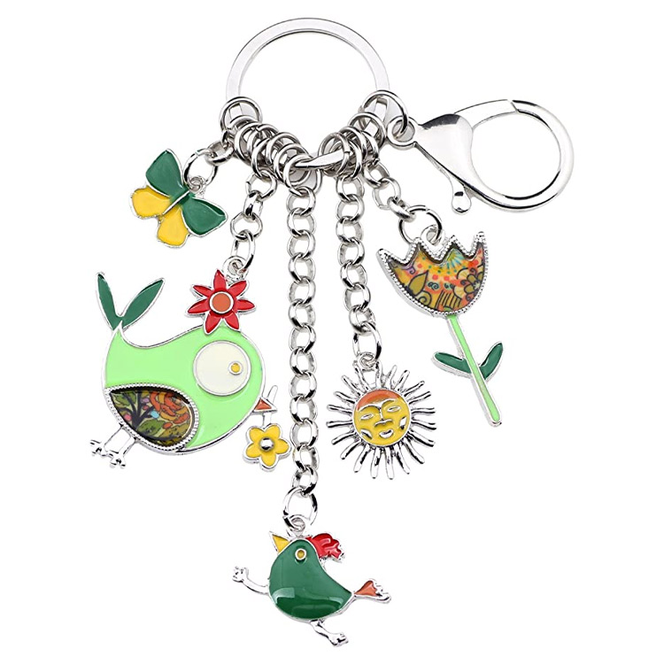Beg Bunga Wanita Customs Enameled Keychain Purse Accessories