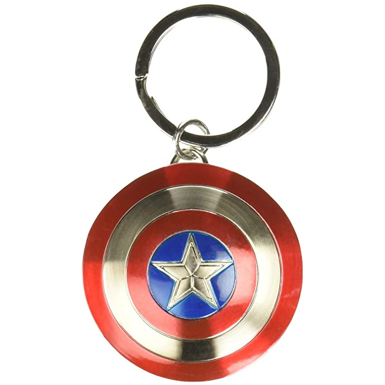 Cusotm Metal Marvel Keychain Captain America Shield Ring