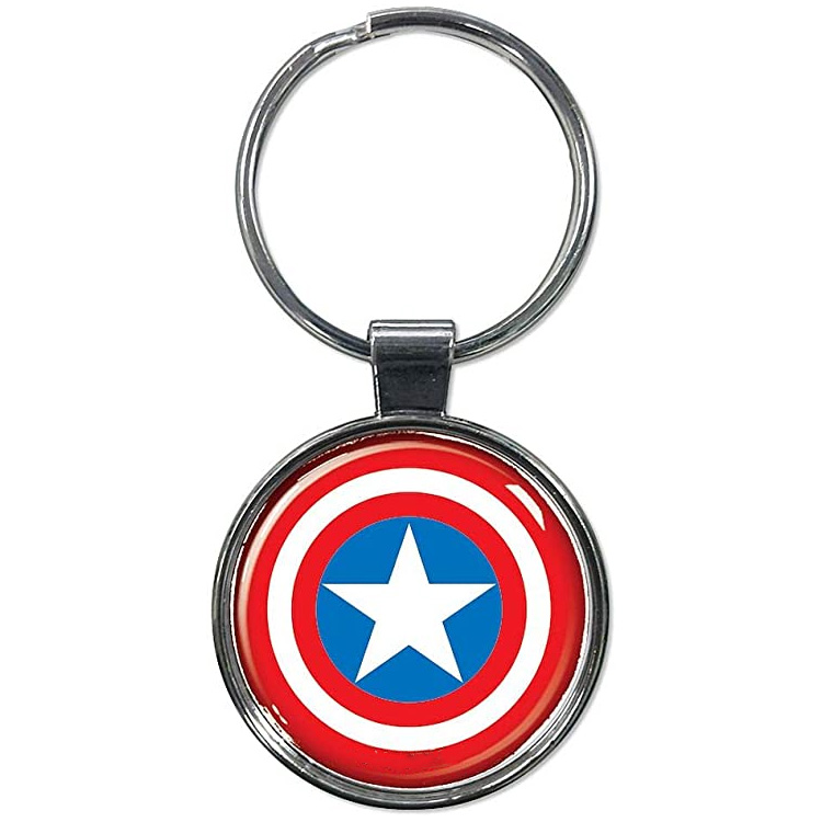 Cusotm Metal Marvel Keychain Captain America Shield Ring