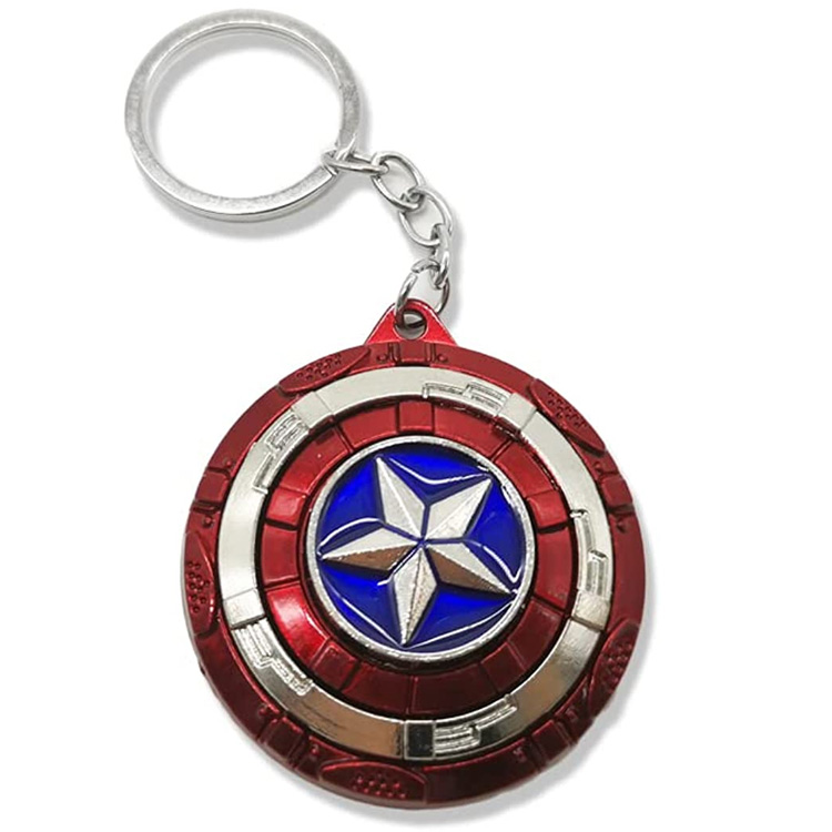 Cusotm Metal Marvel Keychain Captain America Shield Ring