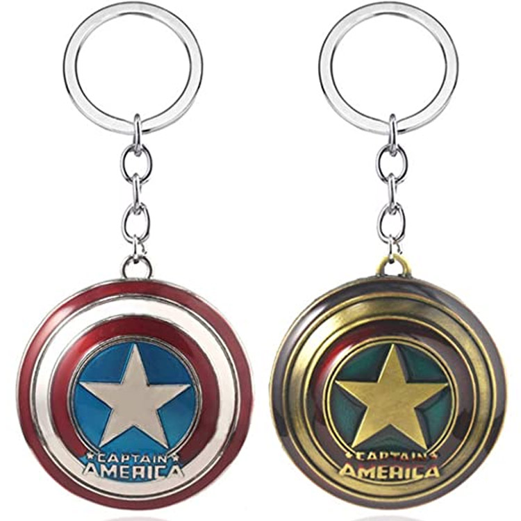 Cusotm Metal Marvel Keychain Captain America Shield Ring
