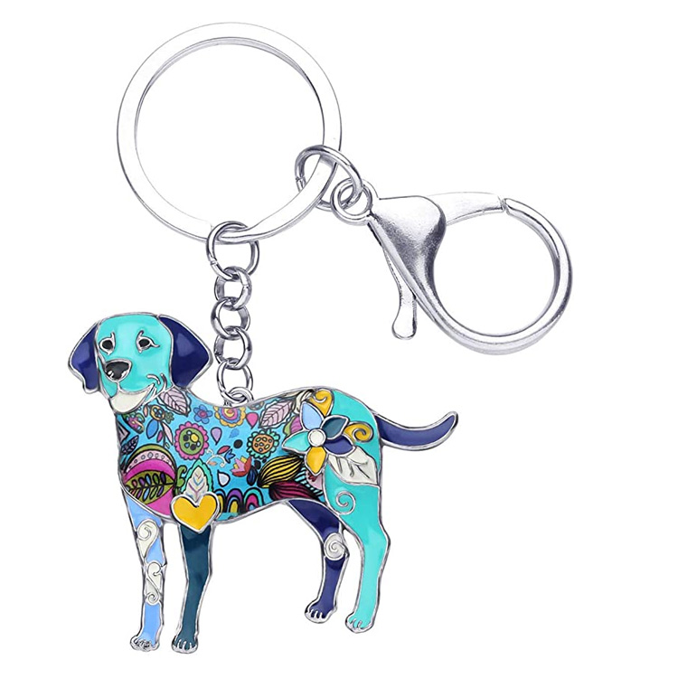 Özel Sevimli Emaye Köpek Keychain Keying Evcil Hayvanlar Köpek Keytings Kadınlar