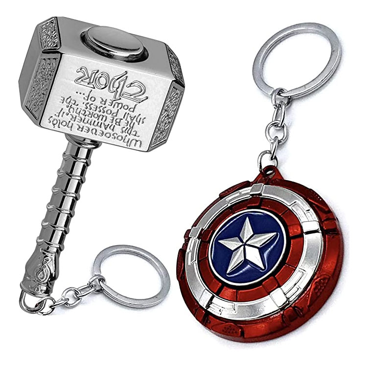 Cusotm Metal Marvel Keychain Captain America Shield Ring