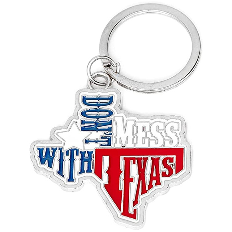 Özel Keying Texas Souvenir Keychain Metalic